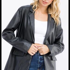 $14  NWT. Women's Black Faux Leather Jacket from ambiance